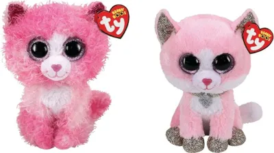 Produktbild von Ty - Stofftiere - Beanie Boo's - Reagan Cat & Fiona Pink Cat