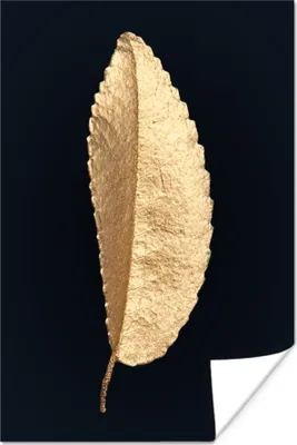 Produktbild von MuchoWow® Poster Blatt - Baum - Gold 40x60 cm - Plakate für die Wand - Poster Babyzimmer