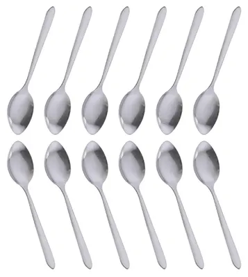 Produktbild von Teelöffel-Set, 12-teilig, Edelstahllöffel, Eiscremelöffel, Edelstahl-Cocktailrührlöffel Briout