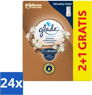 Produktbild von Glade - Touch & Fresh - Sinnliches Sandelholz-Jasmin - 10 ml - Vorteilspack - 24 Stücke