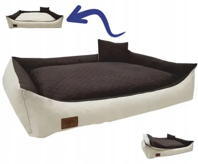 Obrázok produktu pre Luxusná čalúnená posteľ pre veľké psy 120x90cm s reverzibilným vankúšom