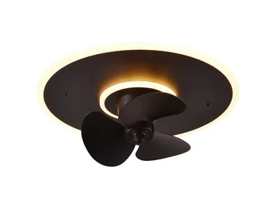 Zdjęcie produktu dla Wentylator sufitowy z lampą LED NYBRO R64133132 czarny Pilot RL