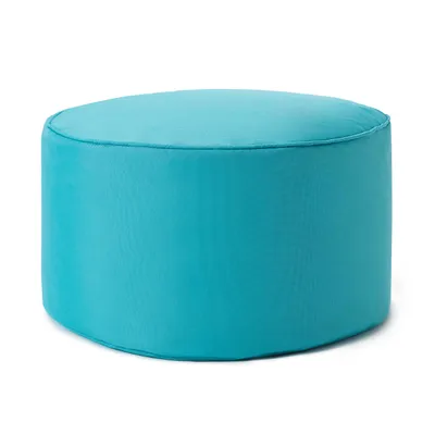 Produktbild von Lumaland Indoor Outdoor Sitzhocker 25 x 45 cm - Runder Sitzpouf, Sitzsack Bodenkissen, Bean Bag Pouf WASSERABWEISEND - Pflegeleicht - Türkis