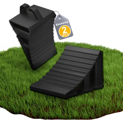 Produktbild von YZNAHRE 2 Stück Kunststoff Unterlegkeile Anhänger Rutschfeste Anhänger Keile Unterlegkeile Anhänger 20x12x11cm Unterlegkeile Auto mit Griff