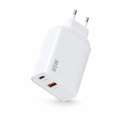 Produktbild von 65W USB-C GaN Ladegerät - Dual-Port Schnellladeadapter (65W USB-C & USB-A 3.0 QC) für Samsung, Xiaomi, Smartphone, Tablet & mehr