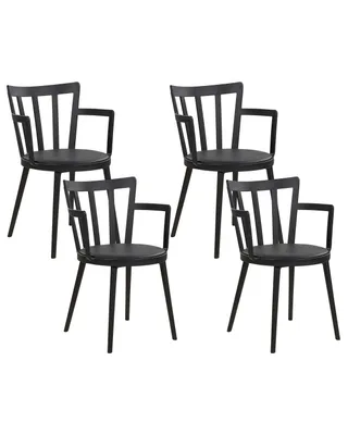 Produktbild von BELIANI Esszimmerstühle 4er Set Schwarz aus Kunststoff Stühle für Esszimmer Esstisch Modern Minimalistisch