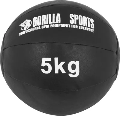 Obrázok produktu pre Gorilla Sports Kožený medicinbal, 5 kg, čierny