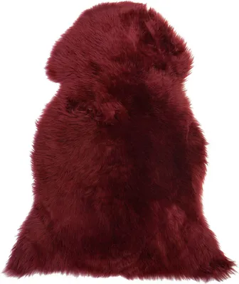 Produktbild von BELIANI Schaffell Dunkelrot Natürliches Leder Unregelmäßige Form Elegantes Design 65 x 110 cm