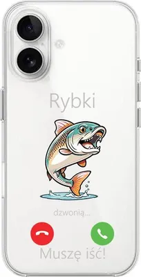 Produktbild von iPhone 16 Hülle, transparent, Silikon Flexi, Fischklingeln