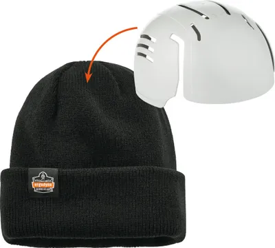 Produktbild von Ergodyne Feinstrickmütze N-Ferno 6811ZI, mit Anstoßkappe, schwarz