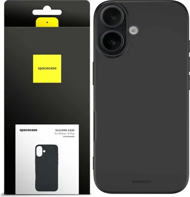 Image de Coque en silicone SPACECASE Coque en silicone pour iPhone 16 Plus Noir