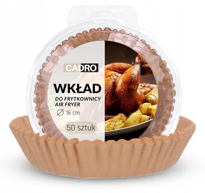 Zdjęcie produktu dla Wkłady papierowe do frytkownicy airfryer papier do pieczenia 50 sztuk 16 cm