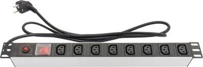 Image de Multiprise 19" 8x C13, protection contre les surtensions, 1U, interrupteur