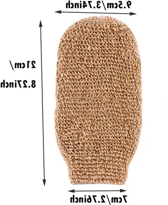 Exfolierende Hanf-Rugscrubber mit Handschuh - Beidseitig