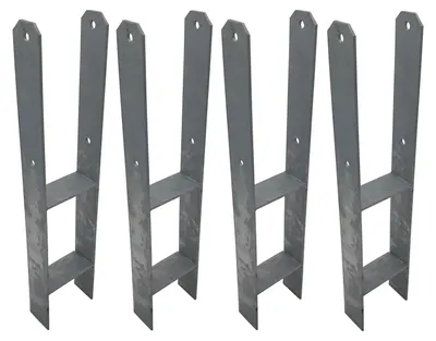 Produktbild von 4er Set H-Anker Pfostenträger feuerverzinkt 116 / 600 mm H-Träger Pfostenanker