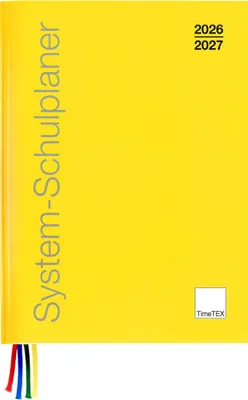 Produktbild von TimeTEX System-Schulplaner A4-Plus 2026/2027 mit 4 Lesebänder, Hardcover und Einstecktasche