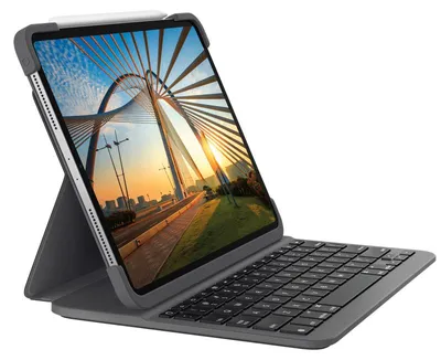 Immagine prodotto di Logitech Slim Folio Pro - Tastiera e custodia folio - retroilluminata - Bluetooth - QWERTZ - Tedesco