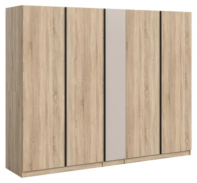 Produktbild von Kleiderschrank Oakland - 230x183x53 cm - 5 Türen - Sonoma Eiche