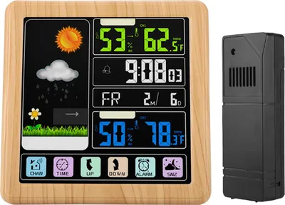 Image de TS-3310 Réveil météo sans fil à écran tactile multifonctions