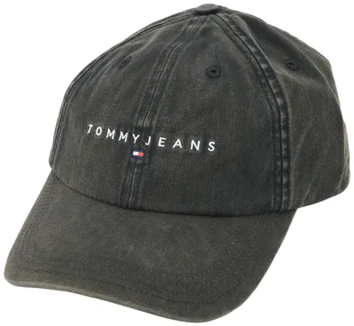Zdjęcie produktu dla Czapka Tommy Jeans damska, model TJW Linear Logo Washed, kolor żółty (czarny), rozmiar uniwersalny (OS), kolor żółty