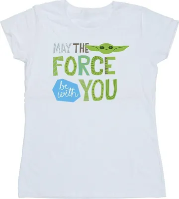 Produktbild von Star Wars - "The Mandalorian May The Force Be With You" T-Shirt für Damen BI43122 (XL) (Weiß)