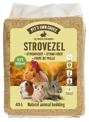 Productafbeelding van Pet's Own Choice Strovezel bodembedekking | 45 liter
