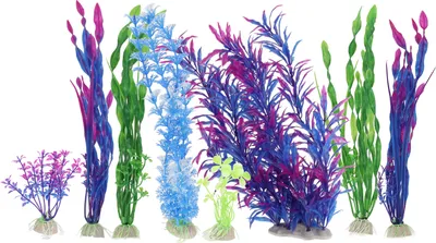 Produktbild von 8 Stück Künstliche Wasserpflanzen, Plastik, Aquarienpflanzen, Dekoration für Aquarien