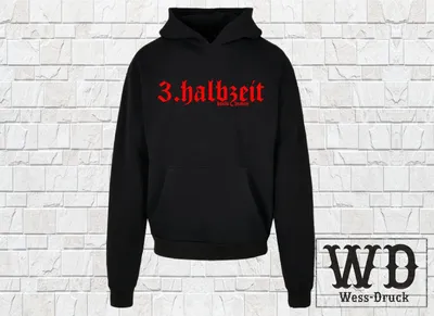 Produktbild von Wessdruck 3. Halbzeit Hoodie Schwarz Rot L