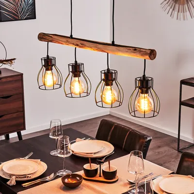 Produktbild von Aprica »Aprica« Hängelampe aus Metall/Holz in Schwarz/Braun