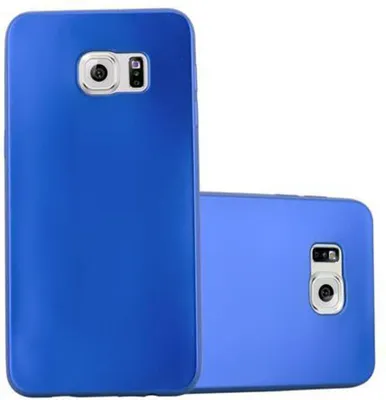 Produktbild von Cadorabo Schutzhülle für Samsung Galaxy S6 EDGE Hülle in Blau Handyhülle TPU Silikon Etui Cover Case