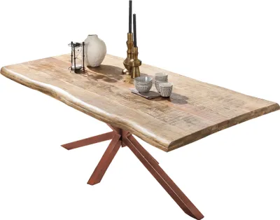 Produktbild von SIT Möbel Baumkante-Esstisch | 180 x 90 cm | 56 mm Platte Mango natur | Metallgestell antikbraun | B 180 x T 90 x H 77 cm | 15251-00 | Serie TABLES & CO