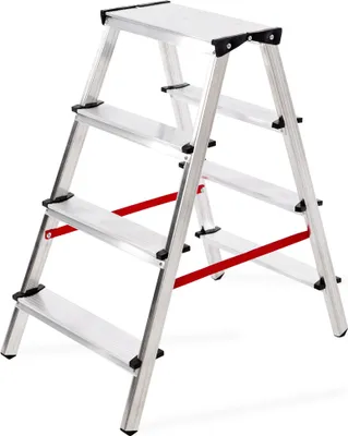 Produktbild von Aluleiter Zweiseitige Haushaltsleitern Stehleiter 2x4 Stufen 125KG EN131 MSTR