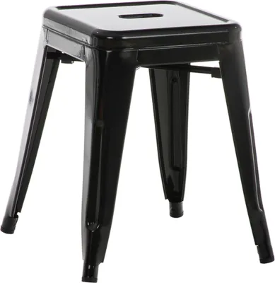 Produktbild von CLP Hocker Armin aus Metall bis 200 kg belastbar stapelbar schwarz