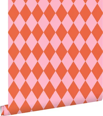 Obrázek produktu pro ESTAhome tapeta s kostkovaným vzorem oranžová a růžová 50 x 900 cm