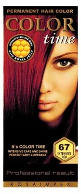 Imagen del producto de Color Time: Tinte permanente para el cabello, tono rojo intenso 67, 100 ml