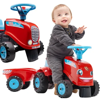 Immagine prodotto di Trattore a motore Falk Go! con rimorchio, rosso, 1-3 anni