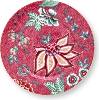 Image de Pip Studio Assiette à dessert Flower Festival Dark Pink 17 cm