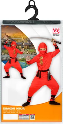 Produktbild von Roter Drache NINJA Krieger Kostüm Japan Samurai Karneval 4-5 Jahre alt