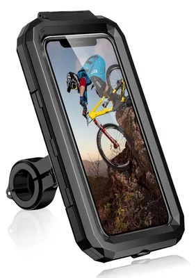 Produktbild von Wasserdichter Handyhalter für Fahrrad & Motorrad, abnehmbar, 360° drehbar, für Smartphones 5.5-6.8 Zoll, Anti-Vibration