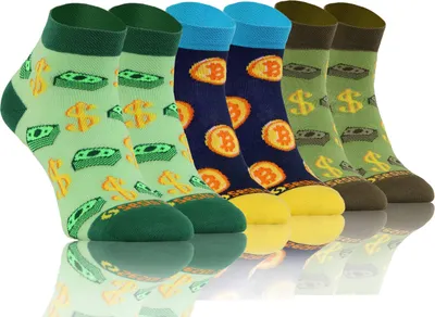 Produktbild von Sesto Senso Happy Socken Uni – Bunte Kurze Baumwollsocken als Geschenk, Größe 39-42, 3er-Pack