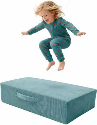 Obrázok produktu pre Detský skákací vankúš do interiéru v štýle trampolíny, tyrkysový