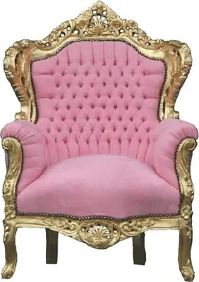 Produktbild von Casa Padrino Barock Sessel King Rosa / Gold - Luxus Möbel im Antik Stil