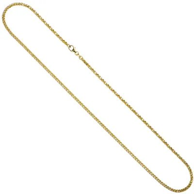 Produktbild von 1,9mm Zopfkette Kette Collier Halskette 585 Gelbgold Weißgold Gold 45cm Damen