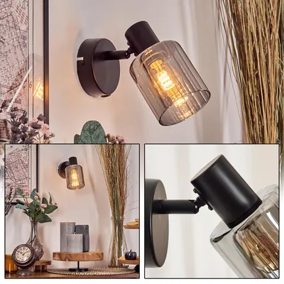 Produktbild von Acqui verstellbare Wandlampe aus Metall/Glas in Schwarz