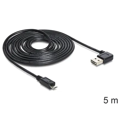 Produktbild von DeLOCK USB 2.0 5m, 5 m, USB A, Micro-USB B, USB 2.0, Männlich/Männlich, Schwarz