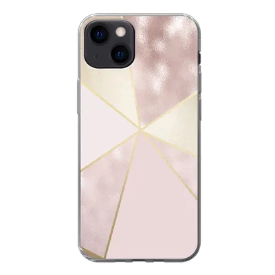 Produktbild von MuchoWow® Handyhülle Schutzhülle Hülle für iPhone 13 Marmor - Rosa - Gold - Schick Silikon Softcase Handy Hülle - Karteninhaber