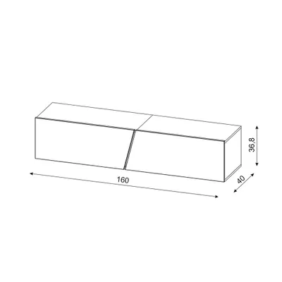 Image de Meuble TV à suspendre SLANT 160 avec LED RGB 160x40x35 cm-#ffffff-Blanc-160 --