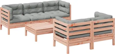 Produktbild von vidaXL 6-tlg. Garten-Sofagarnitur mit Kissen Massivholz Douglasie
