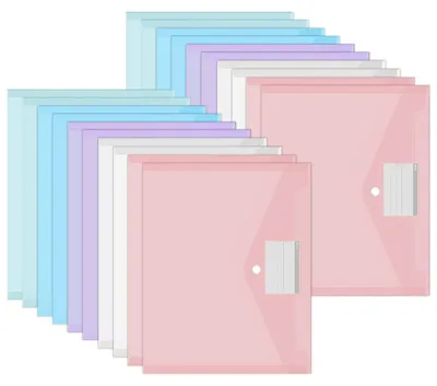 Productafbeelding van Waterdichte documentmappen A4, verzamelmappen met etiketvak, 20 stuks, in verschillende kleuren