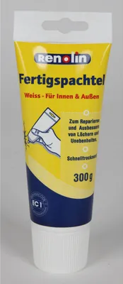 Produktbild von RENOLIN Fertigspachtel 300 g Tube | Spachtelmasse für Reparaturen innen & außen, gebrauchsfertig, überstreich- & schleifbar | 12 Stück
